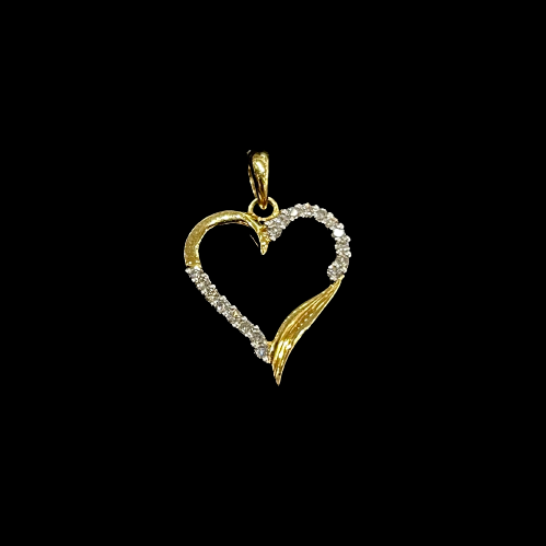 Glitters Diamond Heart Pendant in 18KT Gold