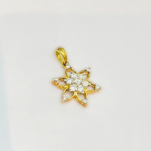 Nakshatra Floral Diamond Pendant in 18KT Gold