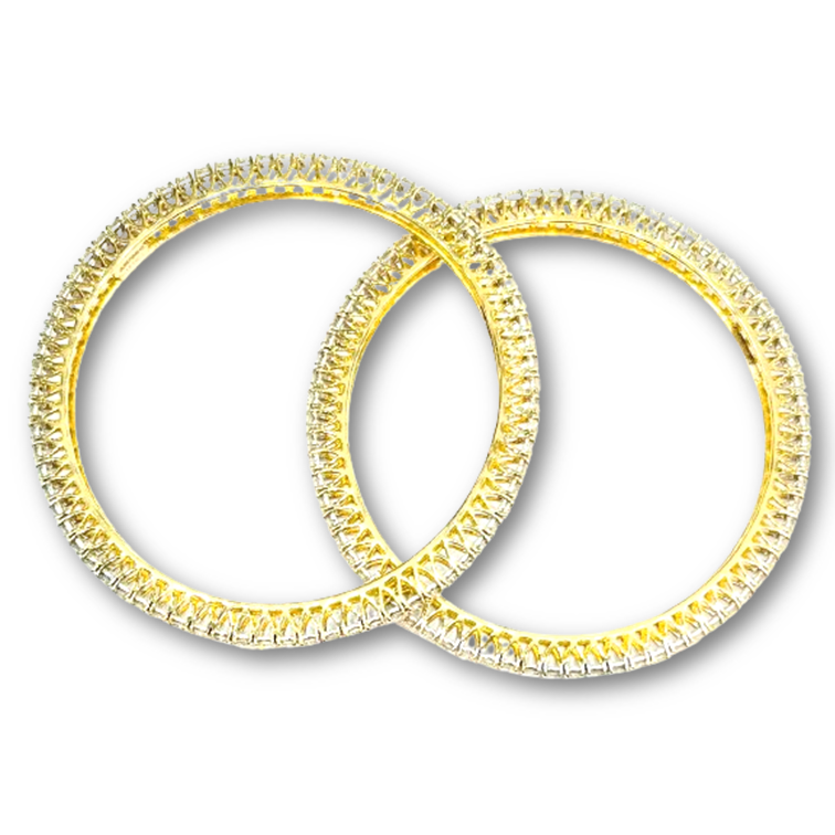 Roshan's Pair of Running Diamond Bangles - 9 Pointer