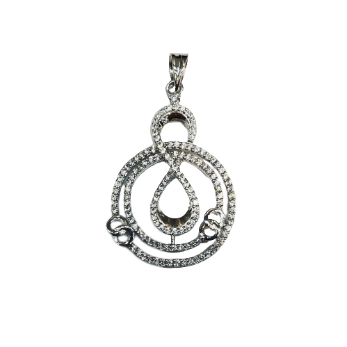 Spiral Infinity Pendant Set in 925 Sterling Silver with CZ