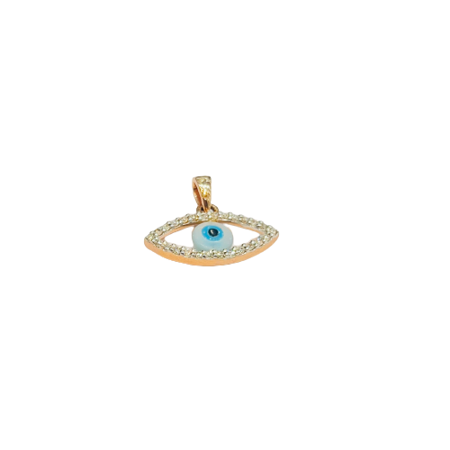 Glitters Diamond Evil Eye Pendant in 14KT Rose Gold