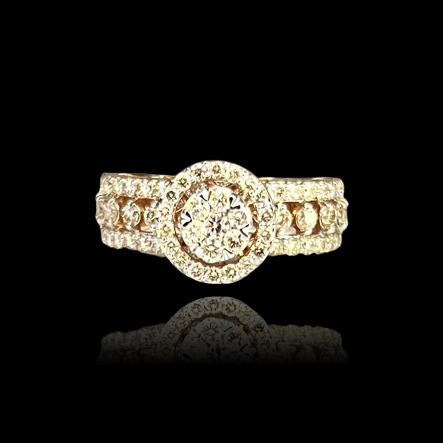 Glitters Diamond Mounted Ring in Rose Gold - Pressure Setting