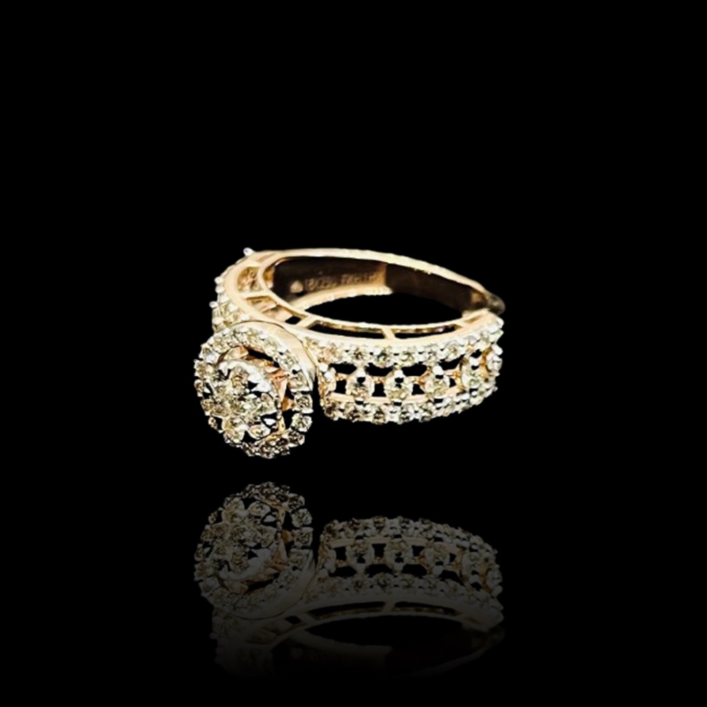 Glitters Diamond Mounted Ring in Rose Gold - Pressure Setting