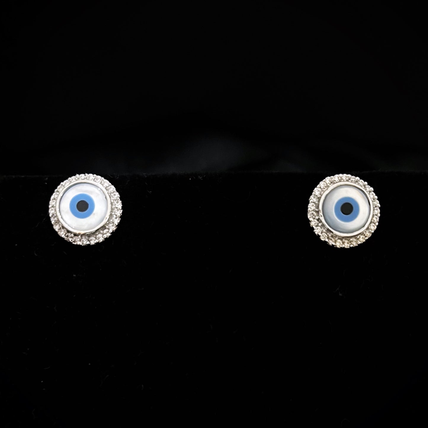 Evil Eye Silver Pendant Set with Chain