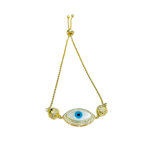 Roshan's 925 Silver Evil Eye Bracelet - Eye Shape, Gold Plated