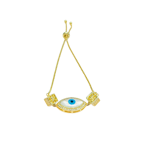 Roshan's 925 Silver Evil Eye Bracelet - Eye Shape, Gold Plated