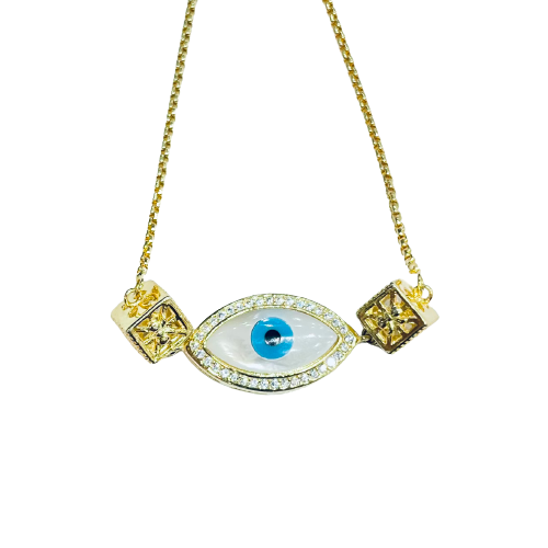 Roshan's 925 Silver Evil Eye Bracelet - Eye Shape, Gold Plated