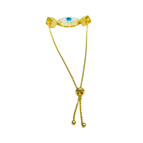 Roshan's 925 Silver Evil Eye Bracelet - Eye Shape, Gold Plated