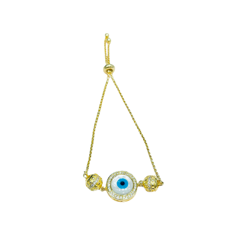 Roshan's 925 Silver Evil Eye Bracelet - Gold Plated