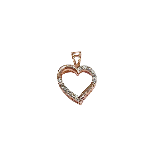 Roshan's Diamond Heart Pendant in 14KT Rose Gold