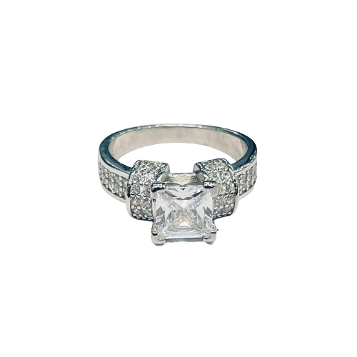 Roshan's 925 Sterling Silver Ring with Princess Cut CZ