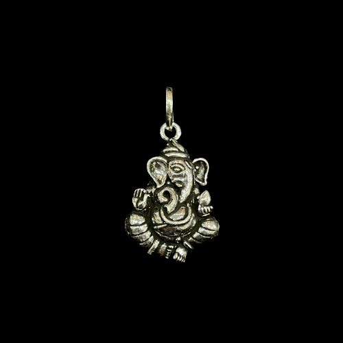 Silver Ganesha Pendant - Antique Look, 925 Silver