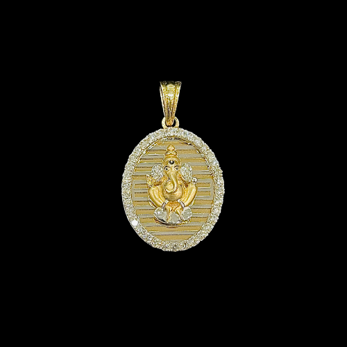 Lord Ganesha Diamond Pendant in 18KT Gold