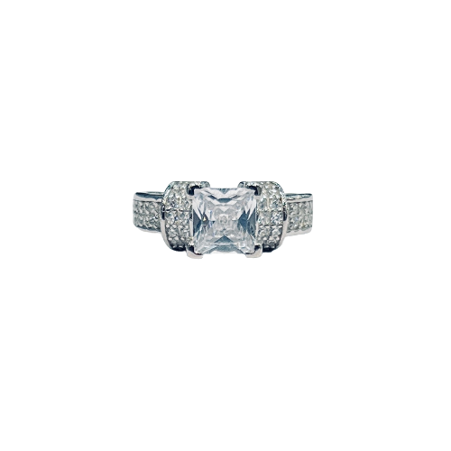 Roshan's 925 Sterling Silver Ring with Princess Cut CZ