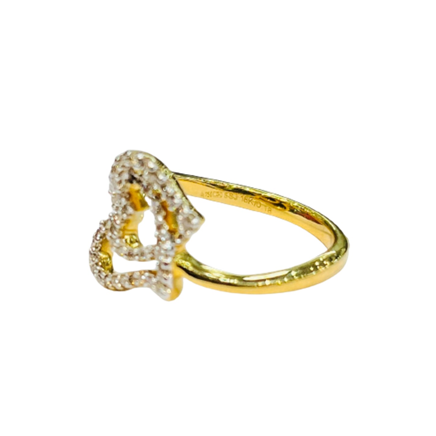 Glitters Entangled Hearts Diamond Ring - 18KT