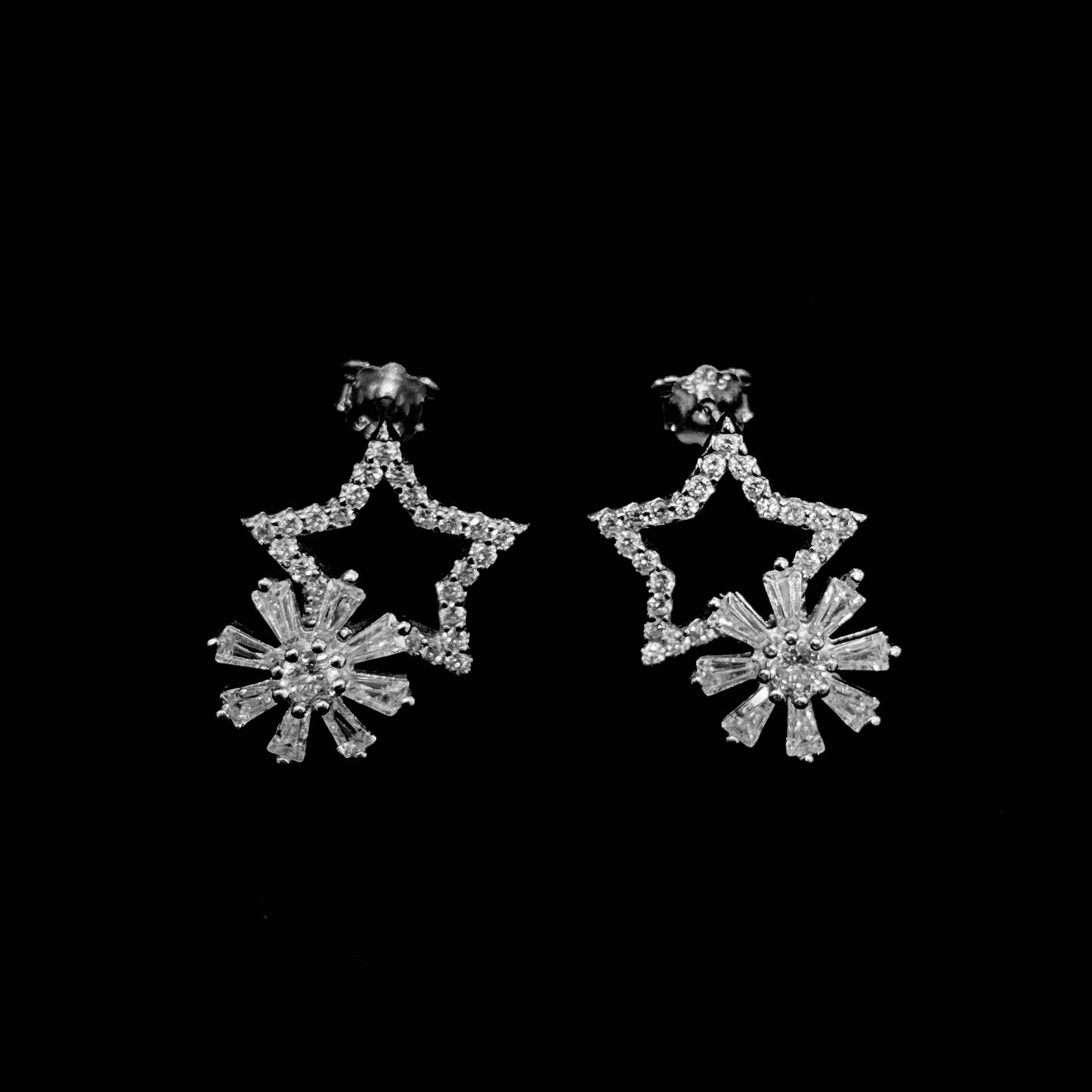 Roshan's Star CZ Studs in 925 Sterling Silver