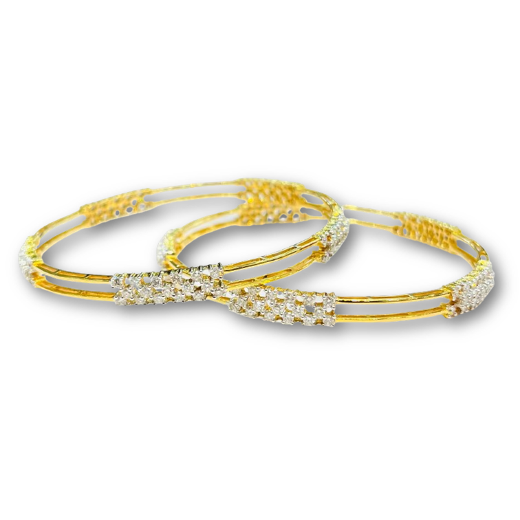 Ziva Sleek Diamond Bangles Pair