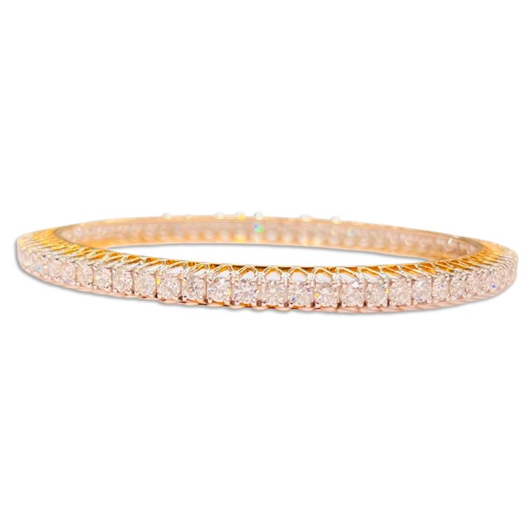 Roshan's Pair of Running Diamond Bangles - 9 Pointer