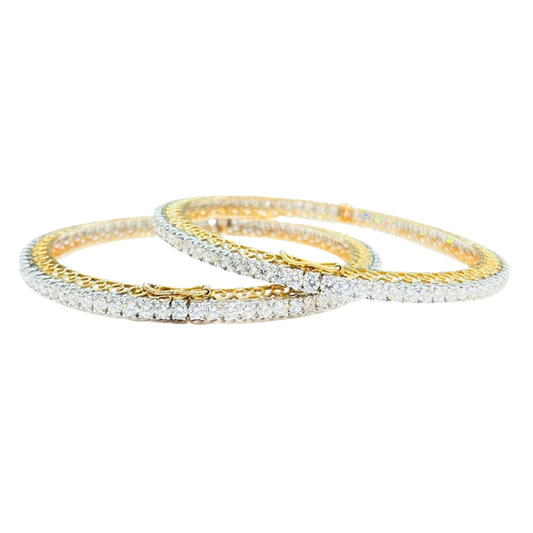 Roshan's Running Diamond Bangles Pair (9 pointer - IGI Certified)