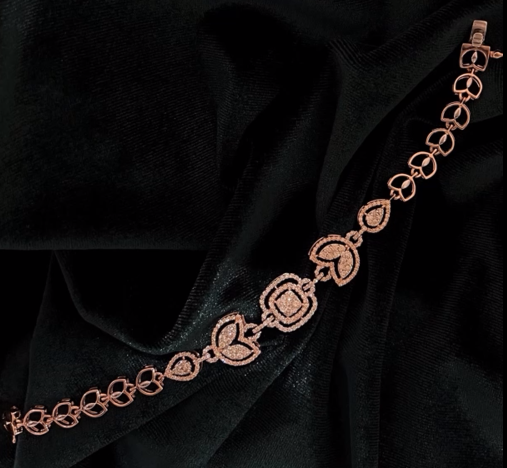 Diamond Tennis Bracelet in Rose Gold by Roshan's Jewellery - IGI-certified