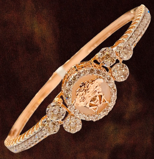 Roshan's Diamond Rose Gold Bracelet with Logo Design