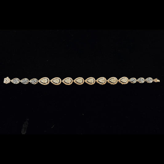 Roshan's Diamond Tennis Bracelet in Rose Gold - Drop shape design