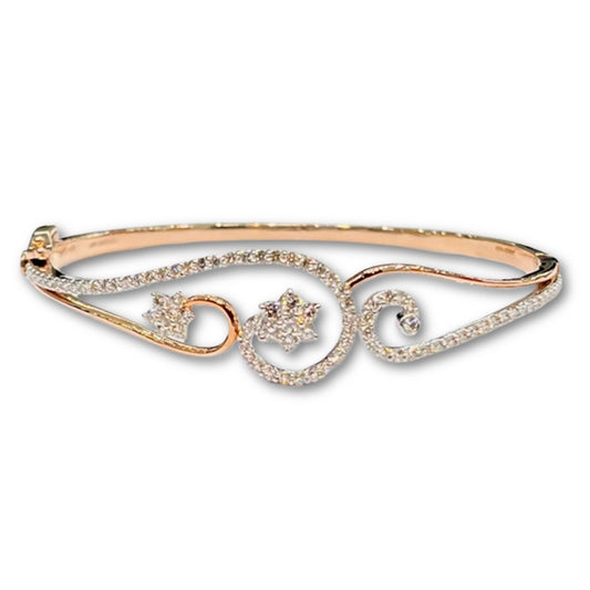 Glitters Diamond Bracelet in Rose Gold - Floral Design