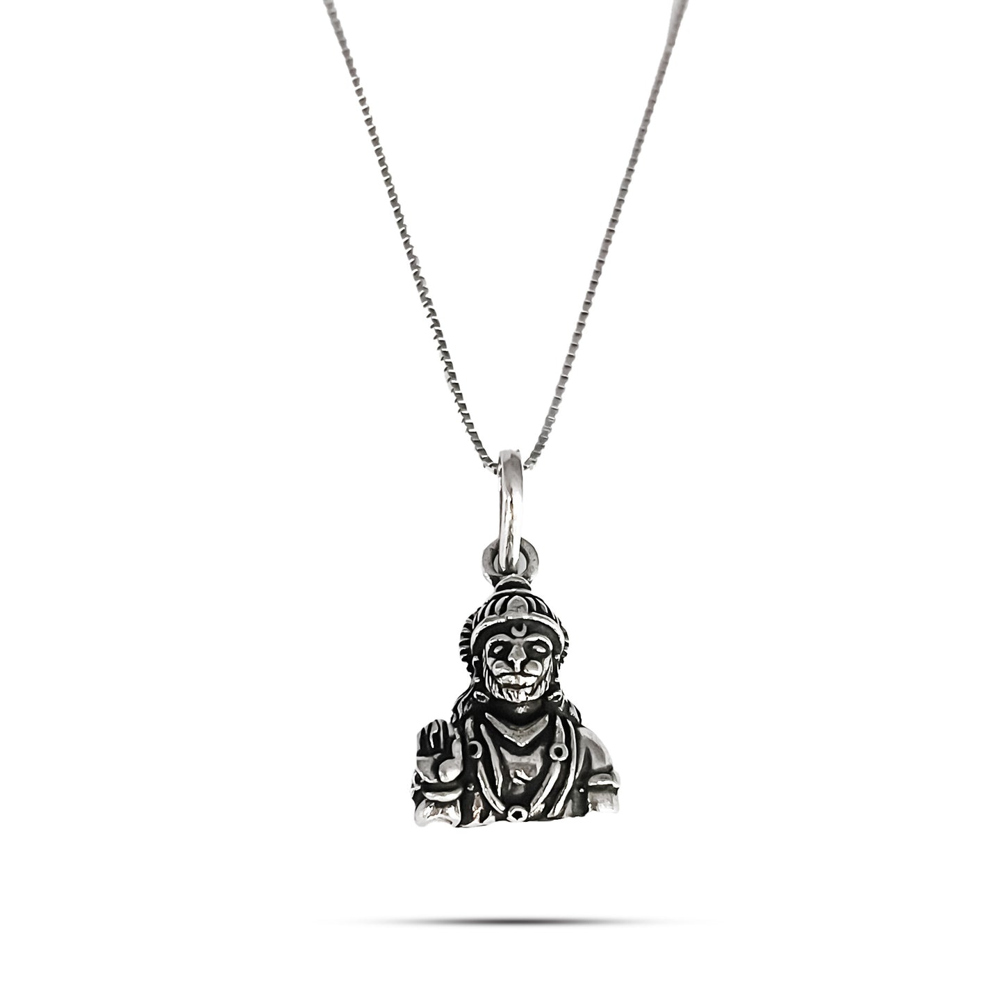 Divine Silver Pendant Featuring Lord Hanuman