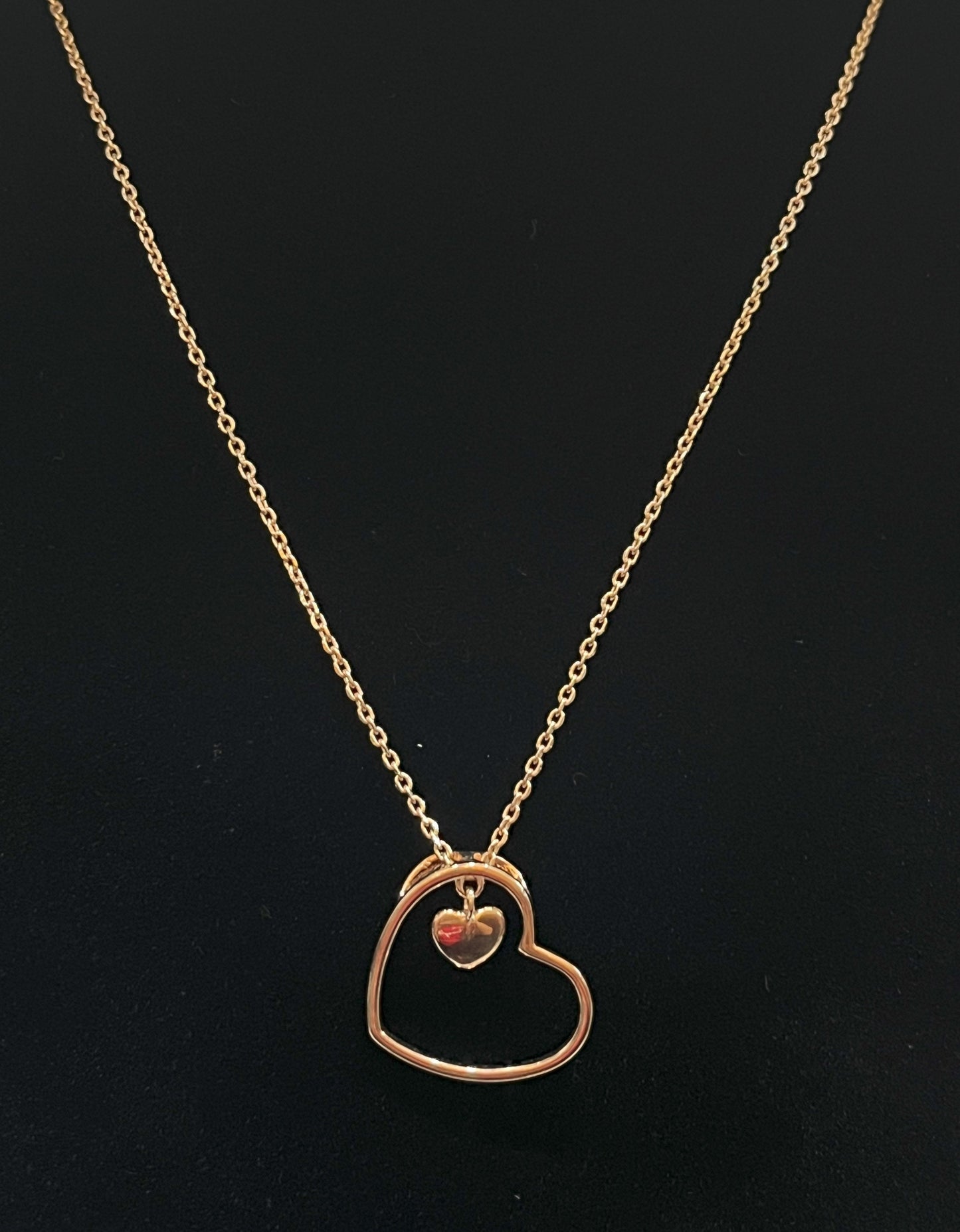 Silver Rose Gold Heart Necklace