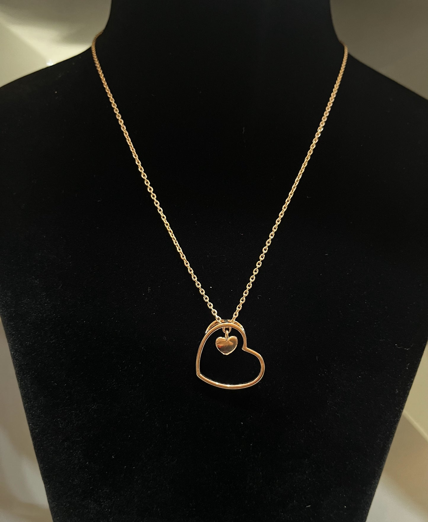 Silver Rose Gold Heart Necklace